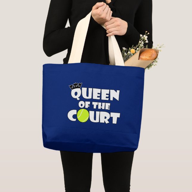 Tennis Player Queen of the Court Fun Tote Bag (Front (Product))