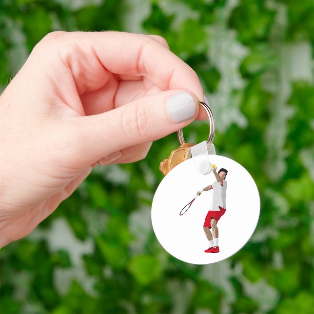 Tennis Player Serving Key Ring (Creator Uploaded)