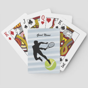 Tennis Player Silhouette and Ball personalize Playing Cards