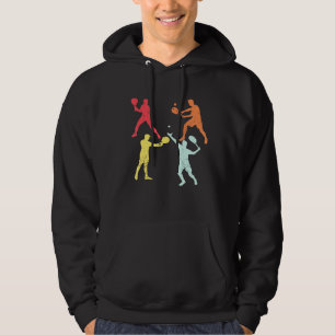 Tennis Player Silhouette Rackets Balls Cool Men Wo Hoodie