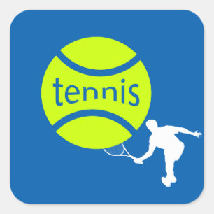Tennis player square sticker
