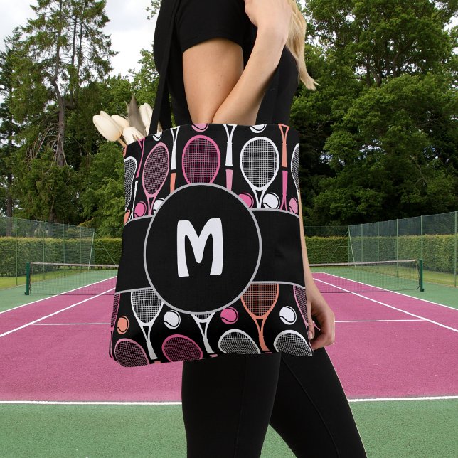 Tennis Player Team Name Personalised Monogrammed Tote Bag (Creator Uploaded)