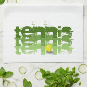 Tennis player, travel, personalised tea towel