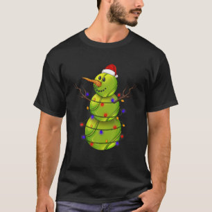 Tennis Player Tree Lights Reindeer Santa Hat Tenni T-Shirt