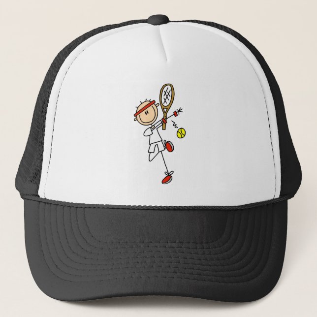 Tennis Player with Racquet Tshirts and Gifts Trucker Hat (Front)