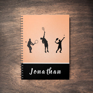 Tennis Players Silhouettes Sports Style Athletic Notebook
