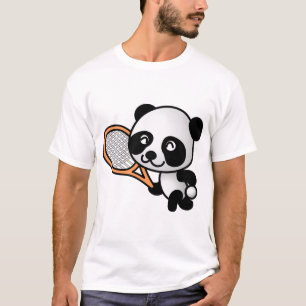 Tennis Playing Panda T-Shirt