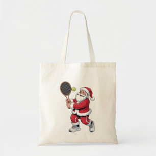Tennis Playing Santa Xmas Tennis Sport Christmas Tote Bag