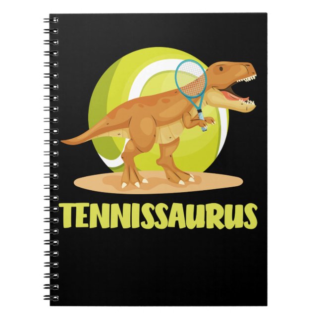 Tennis playing Trex Funny Dino Sport Notebook (Front)