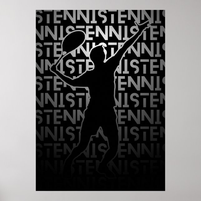 Tennis Poster | Metallic color | Tennis Gift (Front)