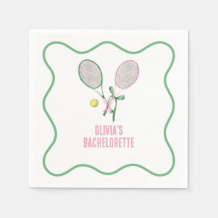 Tennis preppy bachelorette napkin