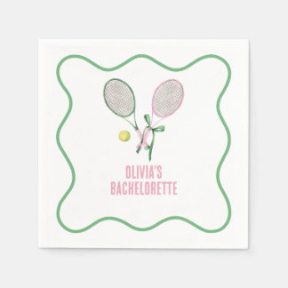 Tennis preppy bachelorette napkin