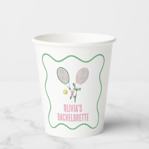 Tennis preppy bachelorette paper cups