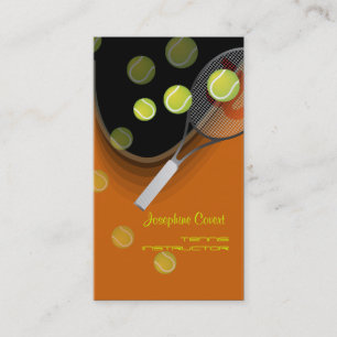 Tennis pro, tennis instructors business cards