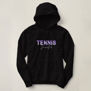 Tennis Purple Typography Calligraphy Girl's Name Hoodie