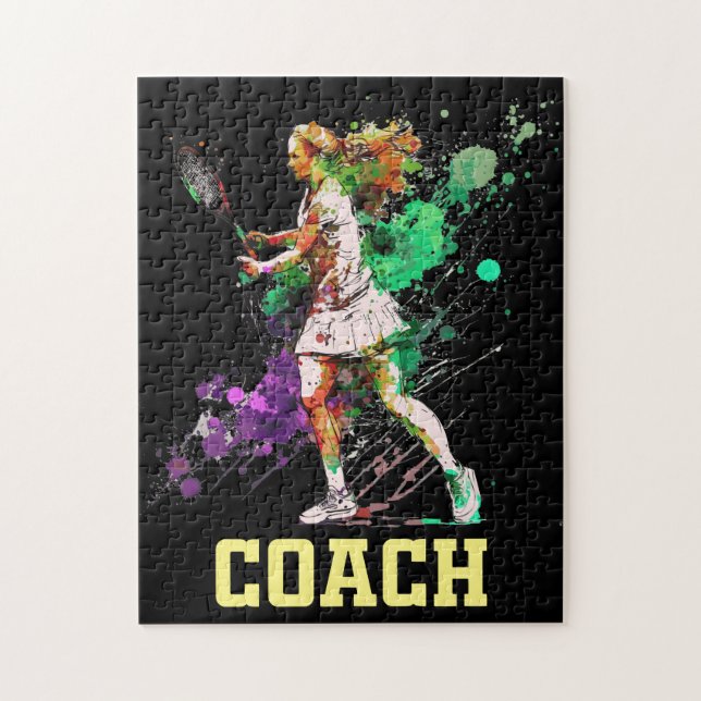 Tennis Puzzles for Woman Coach  (Vertical)