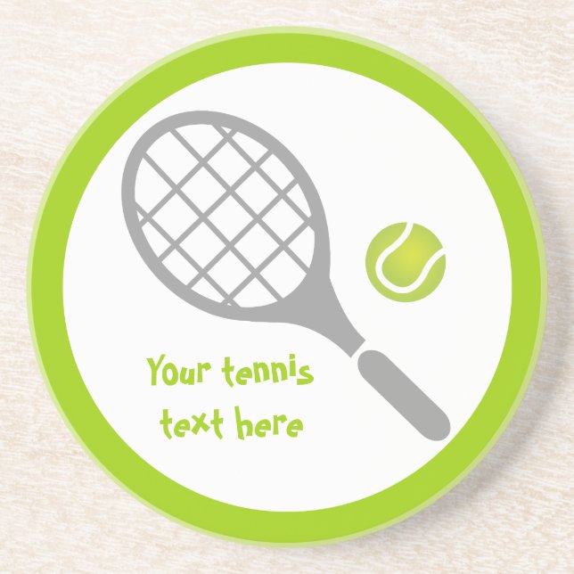 Tennis racket and ball custom coaster (Front)