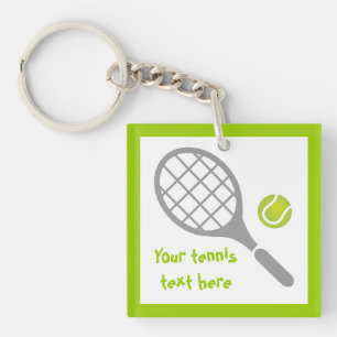 Tennis racket and ball custom key ring