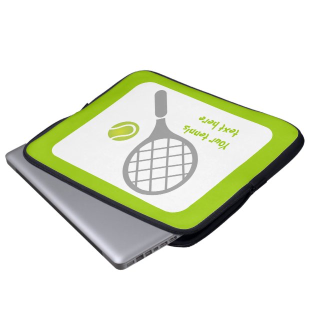 Tennis racket and ball custom laptop sleeve (Front Bottom)