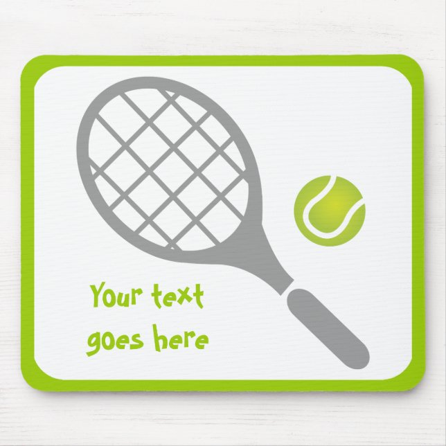 Tennis racket and ball custom mouse pad (Front)
