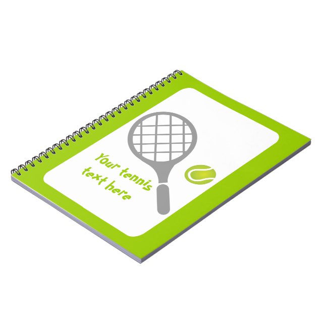 Tennis racket and ball custom spiral notebook (Left Side)