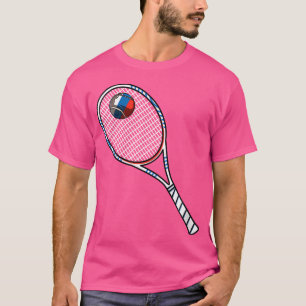 Tennis Racket And Ball Flag Of Russia T-Shirt
