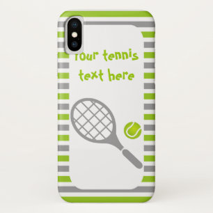 Tennis racket and ball green stripes iPhone x case