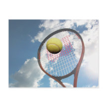 Tennis Racket and Ball in the Air Postcard