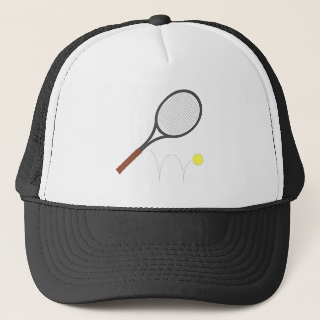 Tennis Racket And Ball Trucker Hat (Front)