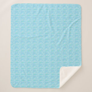 Tennis Racket and Pastel Coloured Ball Pattern Sherpa Blanket