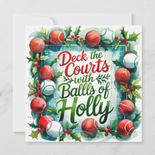 Tennis Racket Christmas themed Holiday Card