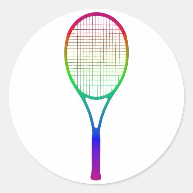 Tennis Racket Classic Round Sticker (Front)