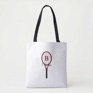 Tennis Racket Design All-Over-Print Tote Bags