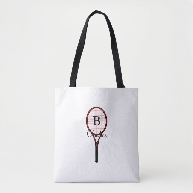 Tennis Racket Design All-Over-Print Tote Bags (Front)