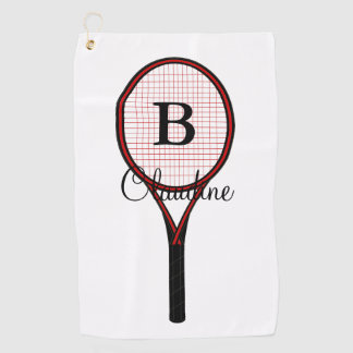 Tennis Racket Design Golf Towel