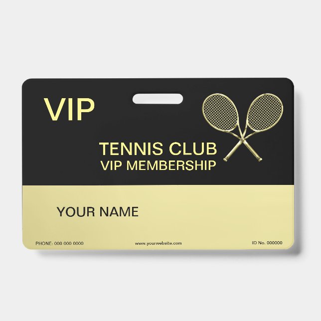 Tennis Racket ID Badge (Front)