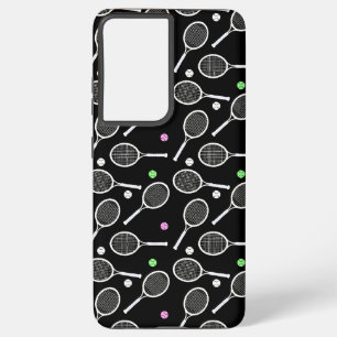 Tennis Racket Pattern Black  Samsung Galaxy Case
