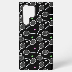 Tennis Racket Pattern Black Samsung Galaxy Case