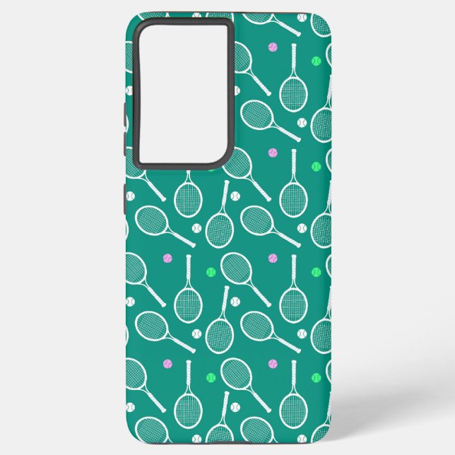 Tennis Racket Pattern  Green  Samsung Galaxy S21 Ultra Case (Back)