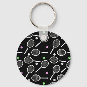 Tennis Racket Pattern  Key Ring