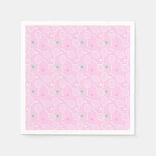 Tennis Racket Pattern Pastel Pink Napkin