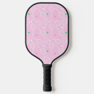 Tennis Racket Pattern Pastel Pink   Pickleball Paddle