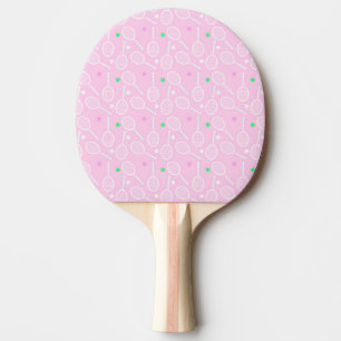 Tennis Racket Pattern Pastel Pink Ping Pong Paddle