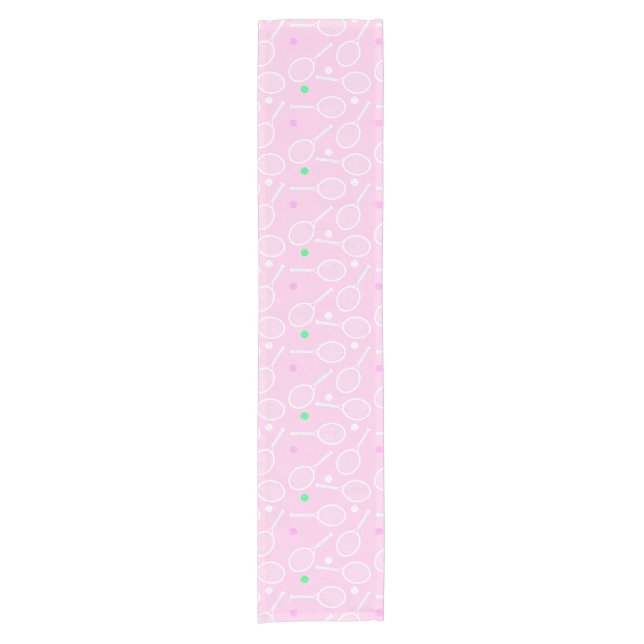 Tennis Racket Pattern Pastel Pink   Short Table Runner (Front)