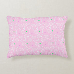 Tennis Racket Pattern Pink   Decorative Cushion