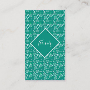 Tennis Racket Pattern Retro Green  Enclosure Card
