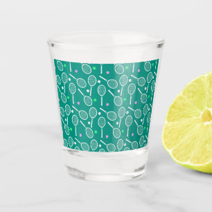 Tennis Racket Pattern Shot Glass