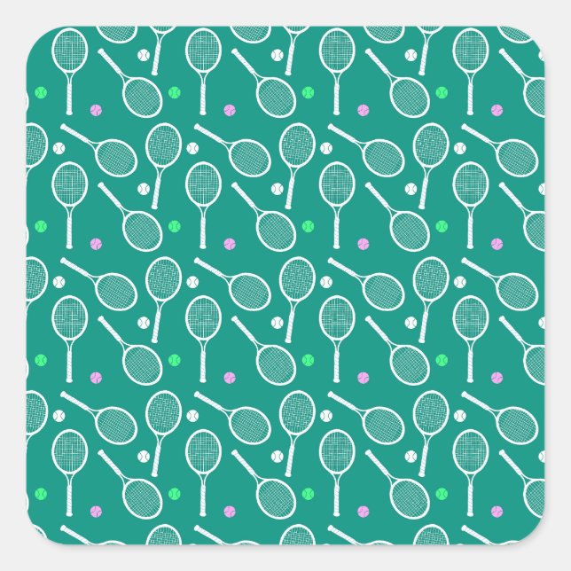 Tennis Racket Pattern  Square Sticker (Front)