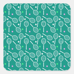 Tennis Racket Pattern  Square Sticker