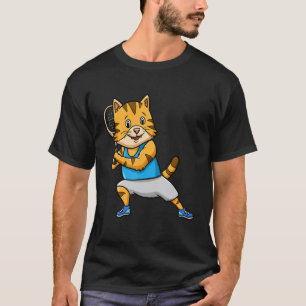Tennis Racket Sports Cat Whisperer Kitty Meow T-Shirt